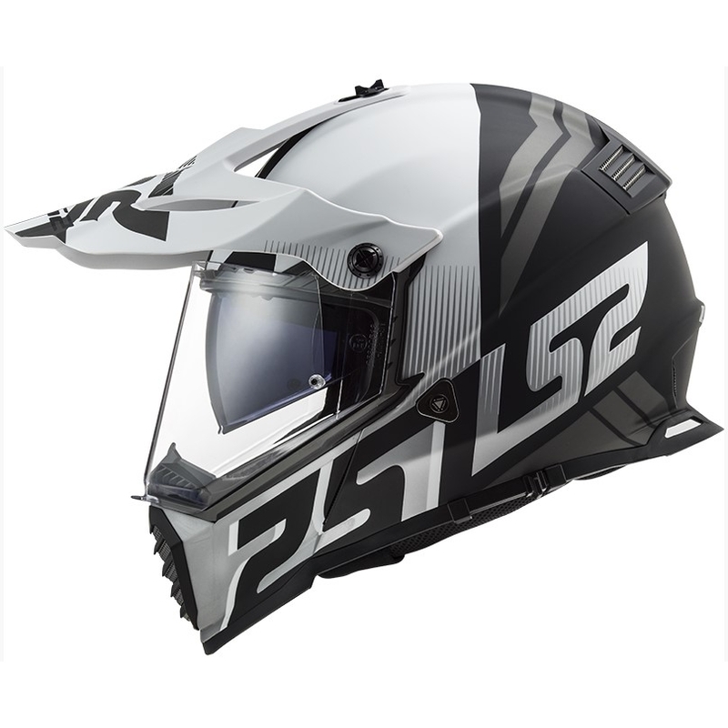 Cască de enduro LS2 MX436 Pioneer EVO Evolve alb-gri-negru lichidare