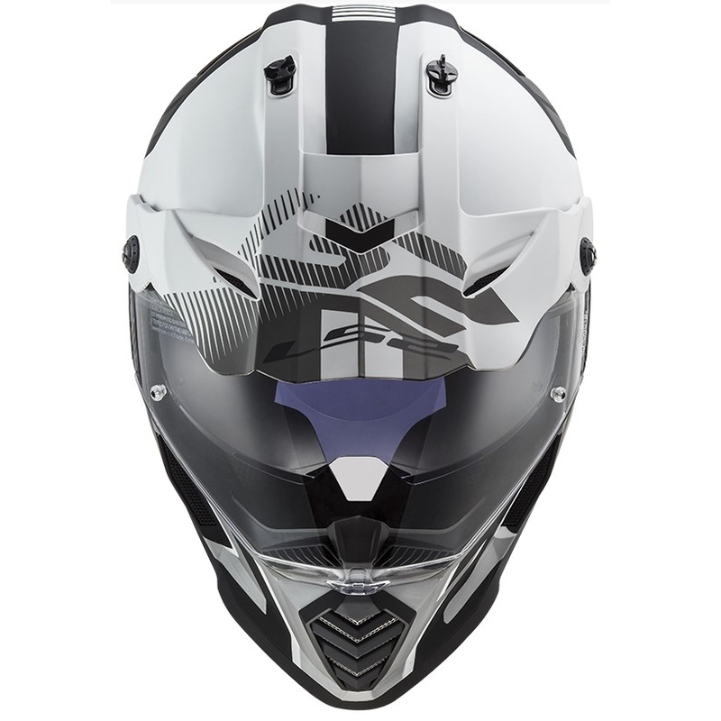 Cască de enduro LS2 MX436 Pioneer EVO Evolve alb-gri-negru lichidare