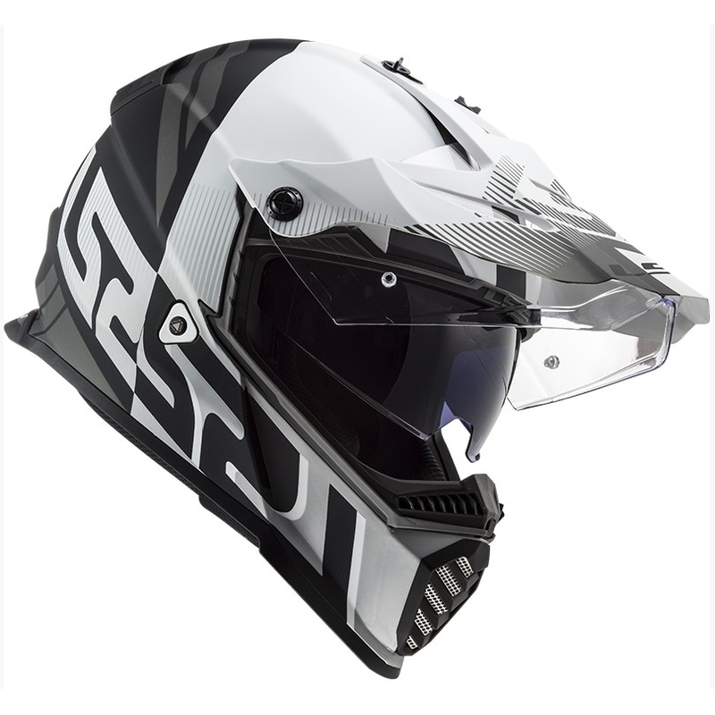Cască de enduro LS2 MX436 Pioneer EVO Evolve alb-gri-negru lichidare