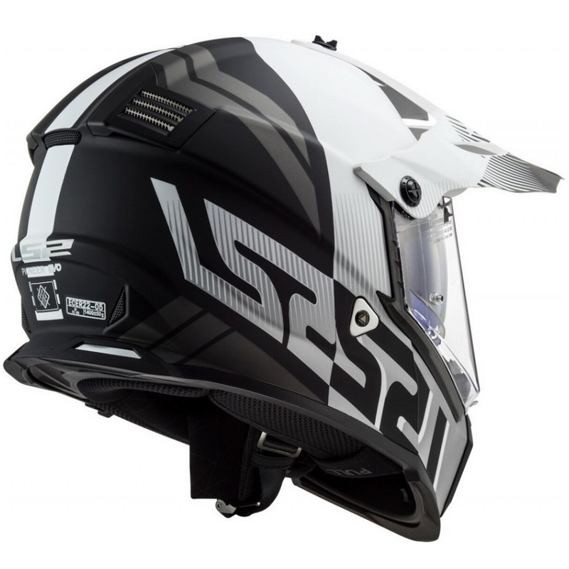 Cască de enduro LS2 MX436 Pioneer EVO Evolve alb-gri-negru lichidare