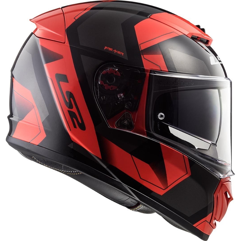 Cască de motociclist LS2 FF390 Breaker Physics neagră și roșie integrală pentru motociclete