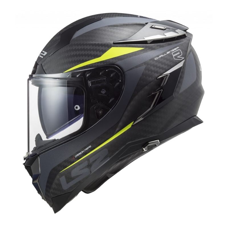Cască de motocicletă integrală LS2 FF327 Challenger C Drone negru-fluo galben lichidare