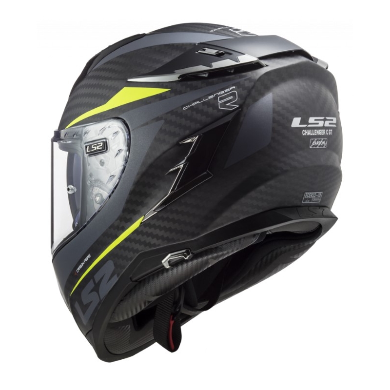Cască de motocicletă integrală LS2 FF327 Challenger C Drone negru-fluo galben lichidare
