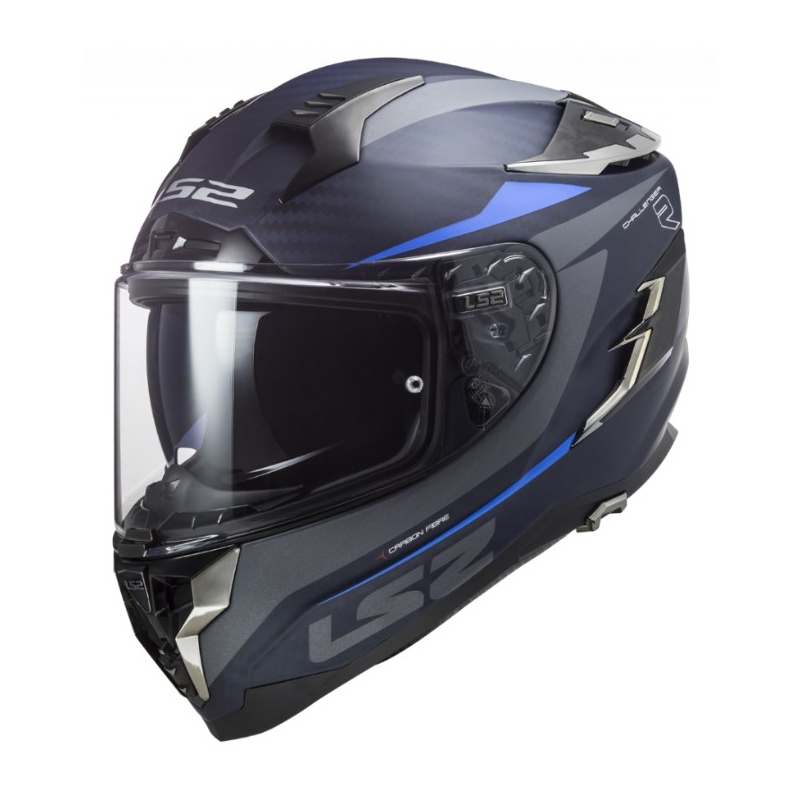 Cască de motocicletă integrală LS2 FF327 Challenger C Drone negru și albastru lichidare