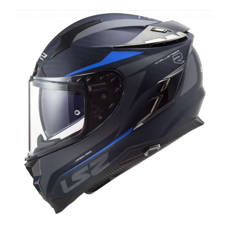Cască de motocicletă integrală LS2 FF327 Challenger C Drone negru și albastru lichidare