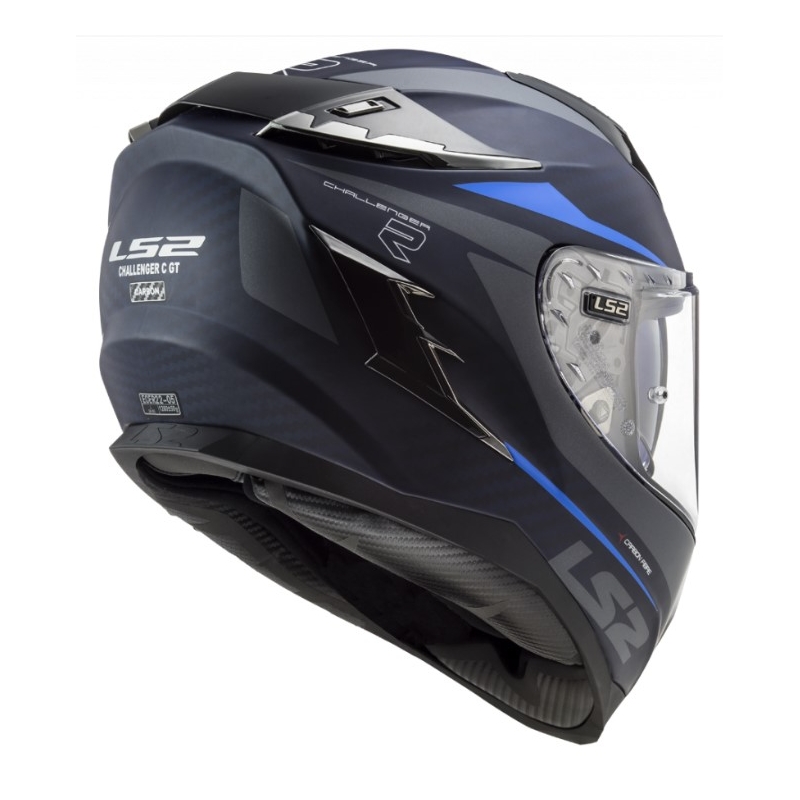 Cască de motocicletă integrală LS2 FF327 Challenger C Drone negru și albastru lichidare