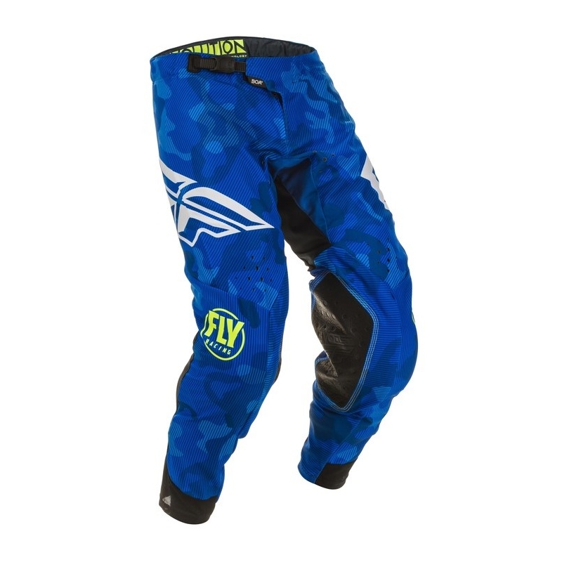 Pantaloni de motocross FLY Racing Evolution albastru și alb