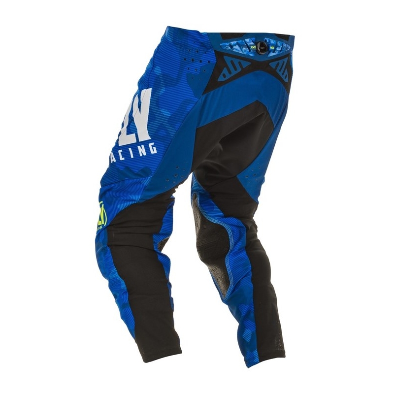 Pantaloni de motocross FLY Racing Evolution albastru și alb