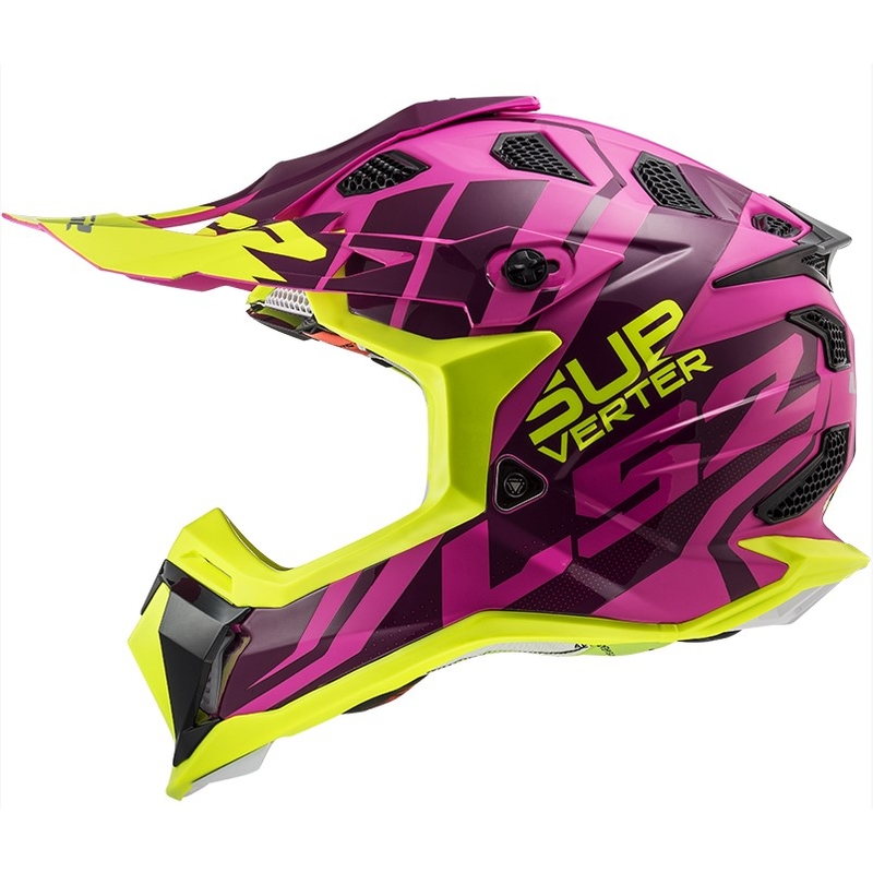 Casca de motocross LS2 MX470 Subverter Troop roz-fluo galben lichidare