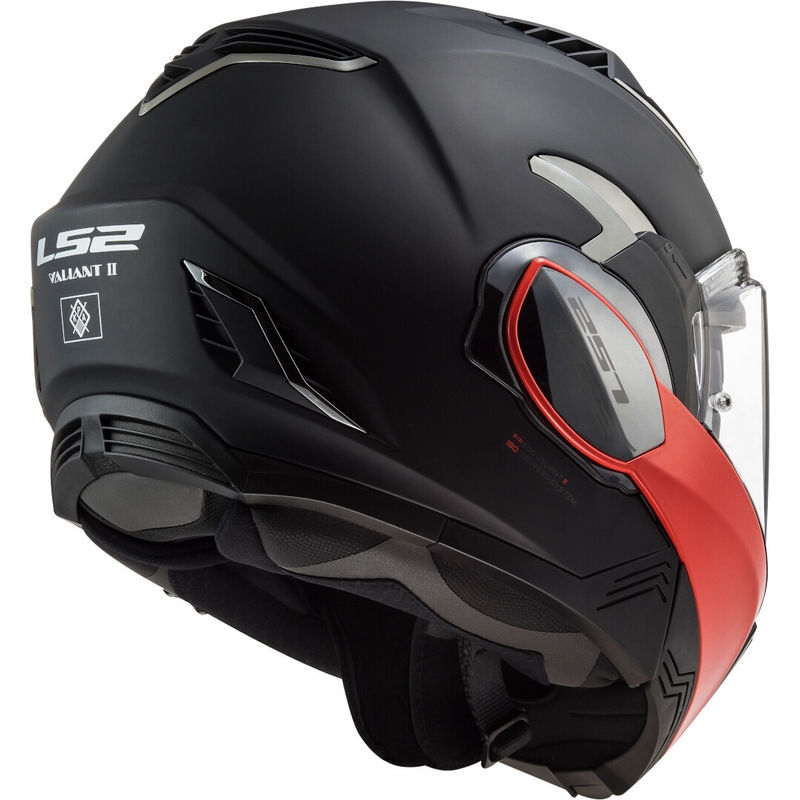 LS2 FF900 FF900 Valiant II Hammer negru și roșu flip-up casca de motociclete lichidare