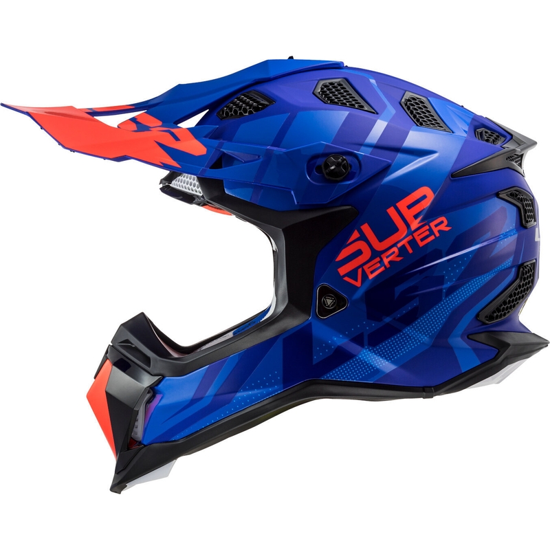 Casca de motocross LS2 MX470 Subverter Troop albastru-portocaliu lichidare