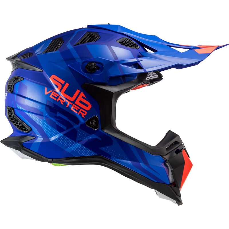 Casca de motocross LS2 MX470 Subverter Troop albastru-portocaliu lichidare