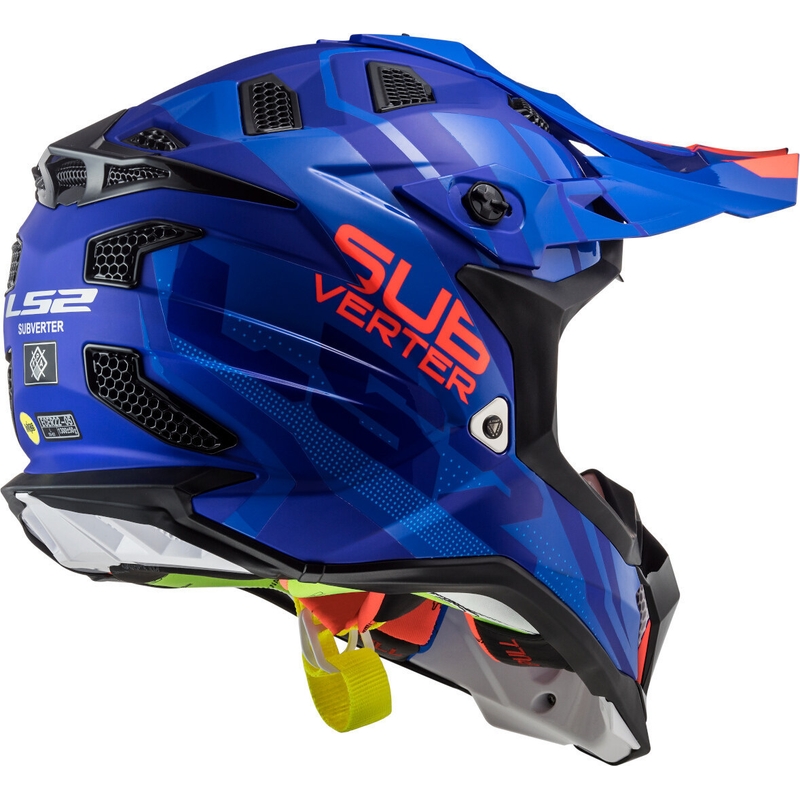 Casca de motocross LS2 MX470 Subverter Troop albastru-portocaliu lichidare