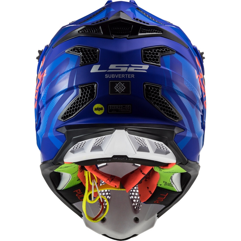 Casca de motocross LS2 MX470 Subverter Troop albastru-portocaliu lichidare