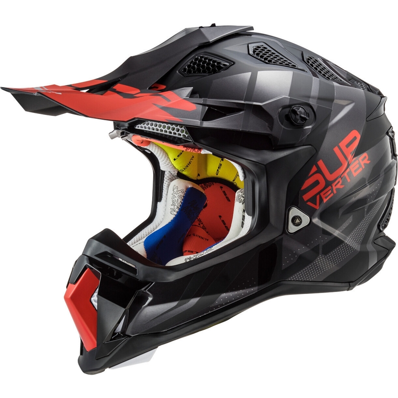 Cască de motocros LS2 MX470 Subverter Troop negru-roșu