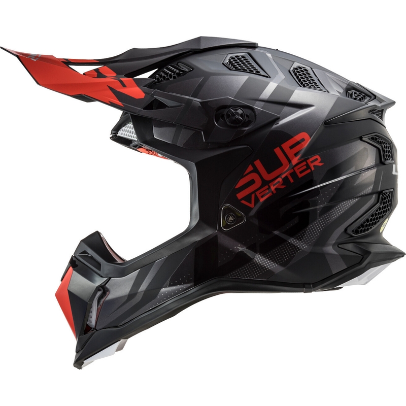 Cască de motocros LS2 MX470 Subverter Troop negru-roșu