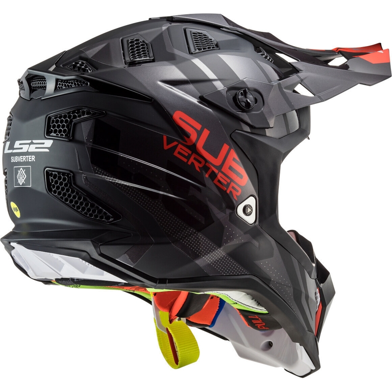 Cască de motocros LS2 MX470 Subverter Troop negru-roșu