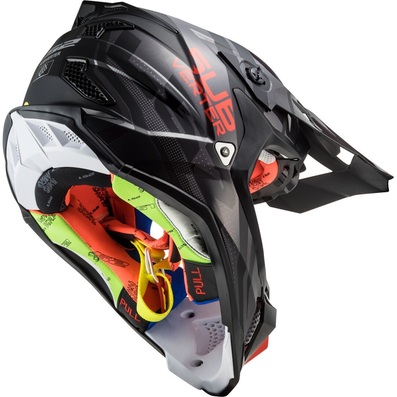 Cască de motocros LS2 MX470 Subverter Troop negru-roșu