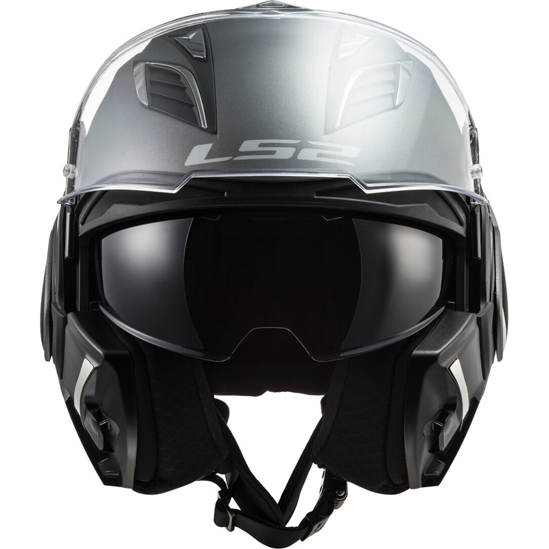 Cască de motociclist LS2 FF900 Valiant II Solid titanium matt flip-up pentru motociclete