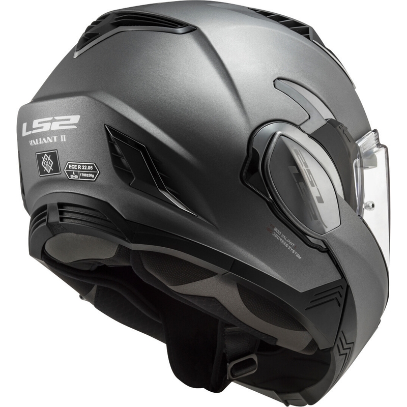 Cască de motociclist LS2 FF900 Valiant II Solid titanium matt flip-up pentru motociclete
