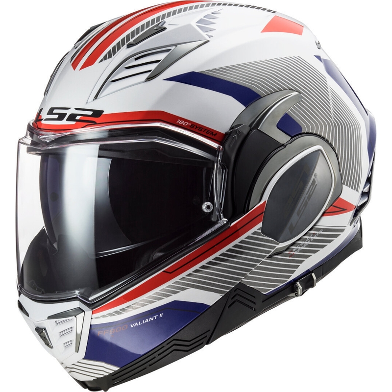 Cască de motociclist LS2 FF900 Valiant II Revo alb-albastru-roșu
