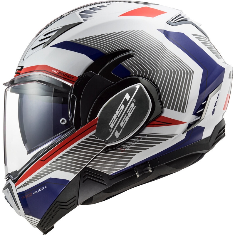 Cască de motociclist LS2 FF900 Valiant II Revo alb-albastru-roșu