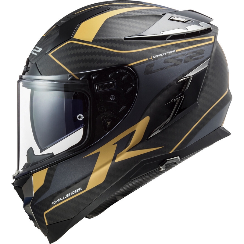 Cască de motocicletă integrală LS2 FF327 Challenger C Grid negru-aur lichidare
