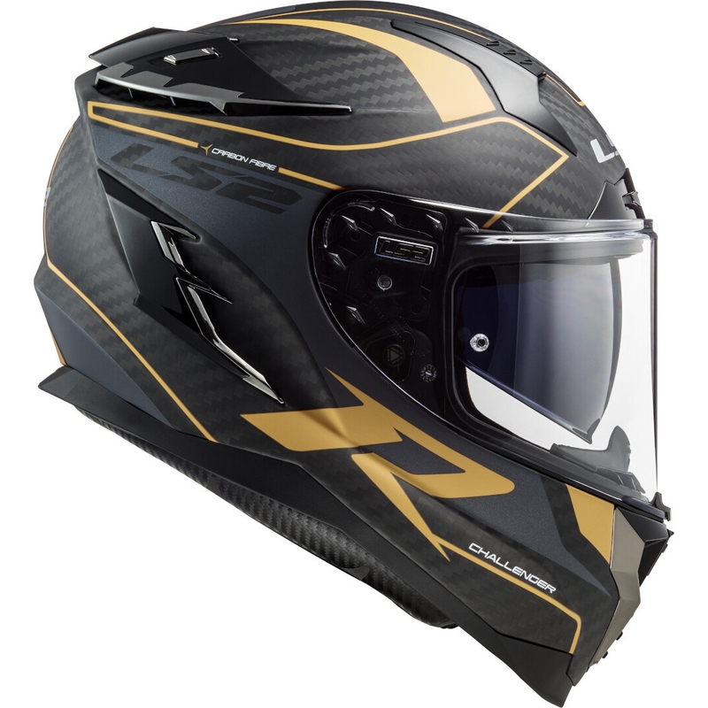 Cască de motocicletă integrală LS2 FF327 Challenger C Grid negru-aur lichidare