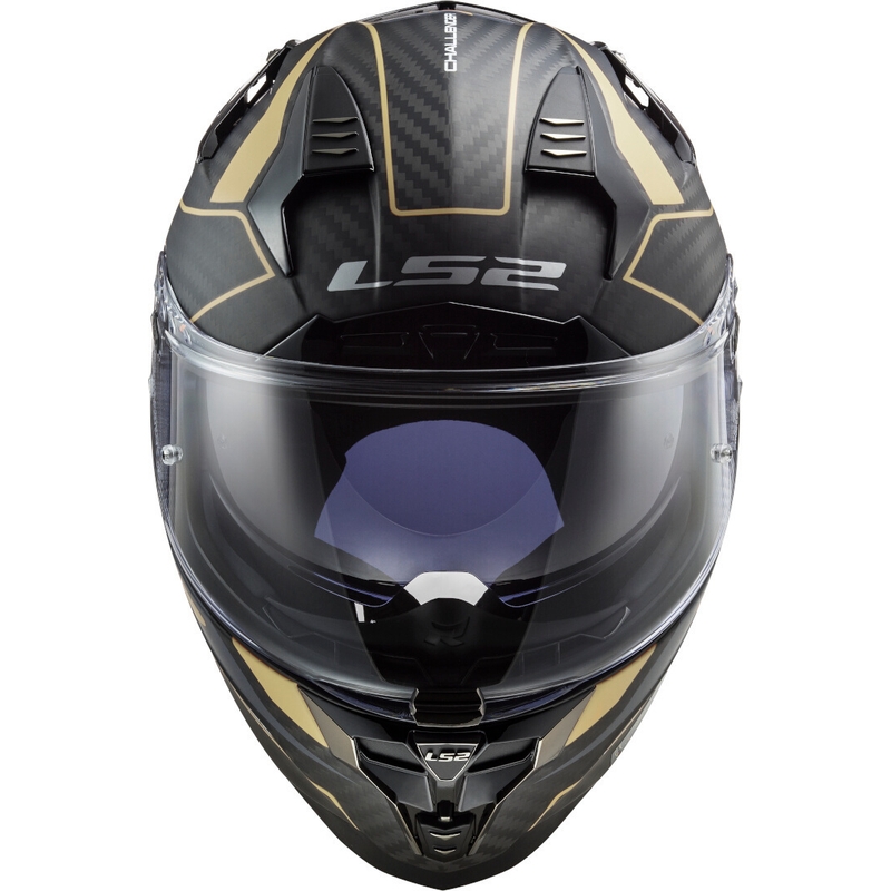 Cască de motocicletă integrală LS2 FF327 Challenger C Grid negru-aur lichidare
