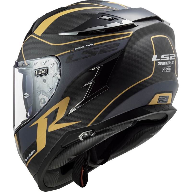 Cască de motocicletă integrală LS2 FF327 Challenger C Grid negru-aur lichidare