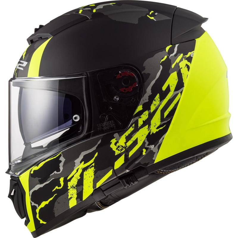 LS2 FF390 Breaker Breaker Feline Black-Fluo Yellow Cască de motocicletă integrală lichidare