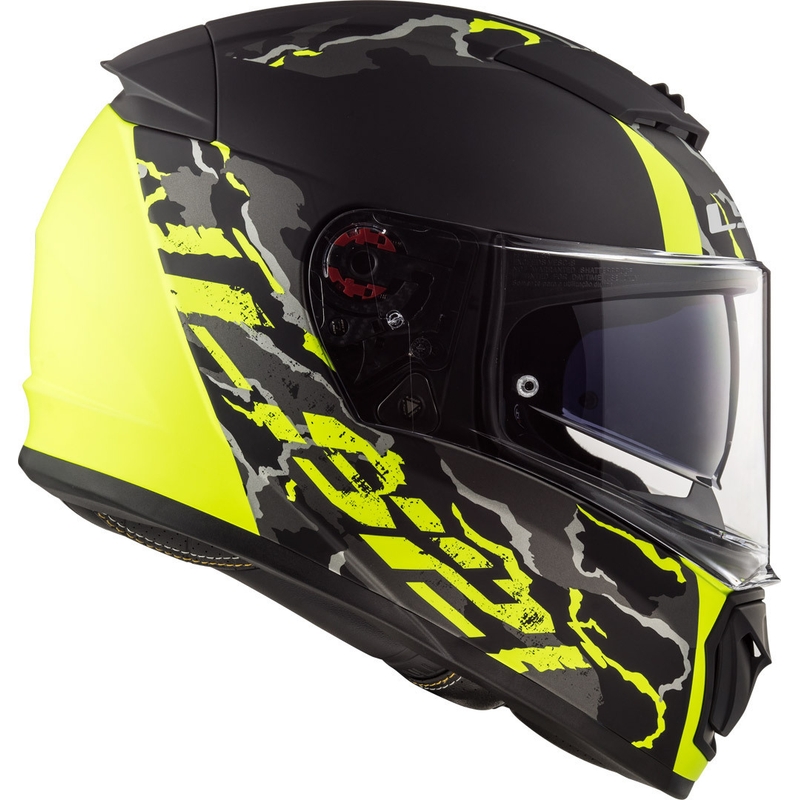LS2 FF390 Breaker Breaker Feline Black-Fluo Yellow Cască de motocicletă integrală lichidare
