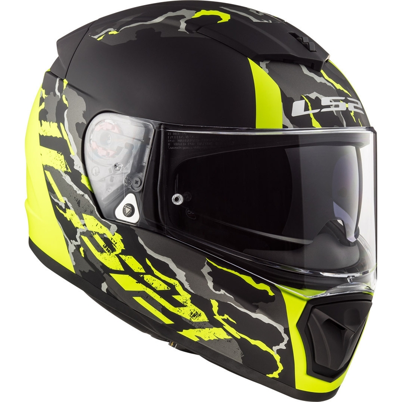 LS2 FF390 Breaker Breaker Feline Black-Fluo Yellow Cască de motocicletă integrală lichidare
