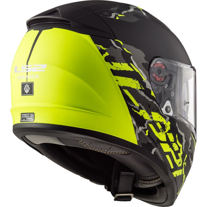 LS2 FF390 Breaker Breaker Feline Black-Fluo Yellow Cască de motocicletă integrală lichidare