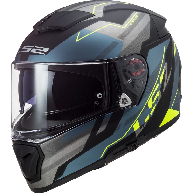Cască de motociclist LS2 FF390 Breaker Beta negru-albastru-galben-fluo integrală LS2 FF390 Breaker Beta