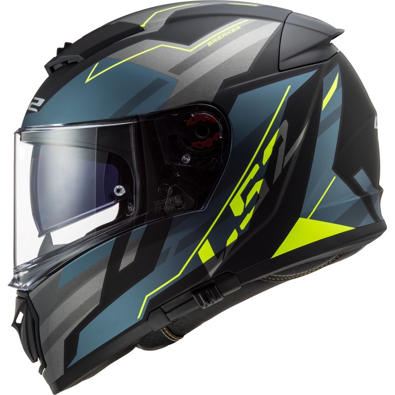 Cască de motociclist LS2 FF390 Breaker Beta negru-albastru-galben-fluo integrală LS2 FF390 Breaker Beta
