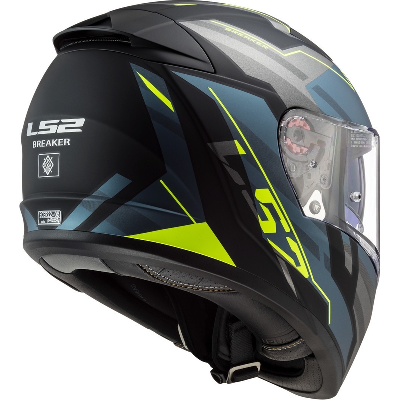 Cască de motociclist LS2 FF390 Breaker Beta negru-albastru-galben-fluo integrală LS2 FF390 Breaker Beta