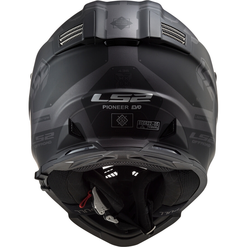 Cască de enduro LS2 MX436 Pioneer EVO Cobra negru-albastru