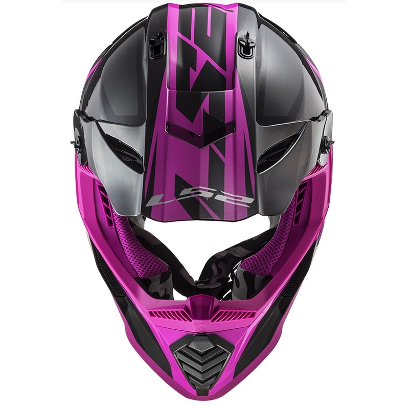 Cască de motocros LS2 MX437 Fast Evo Roar negru-violet