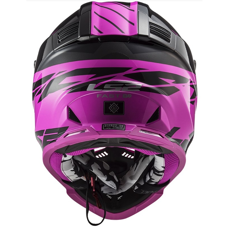 Cască de motocros LS2 MX437 Fast Evo Roar negru-violet