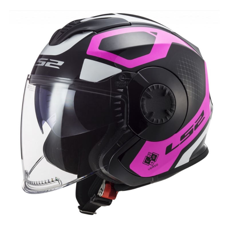 LS2 OF570 Verso Marker Cască de motocicletă deschisă negru și violet