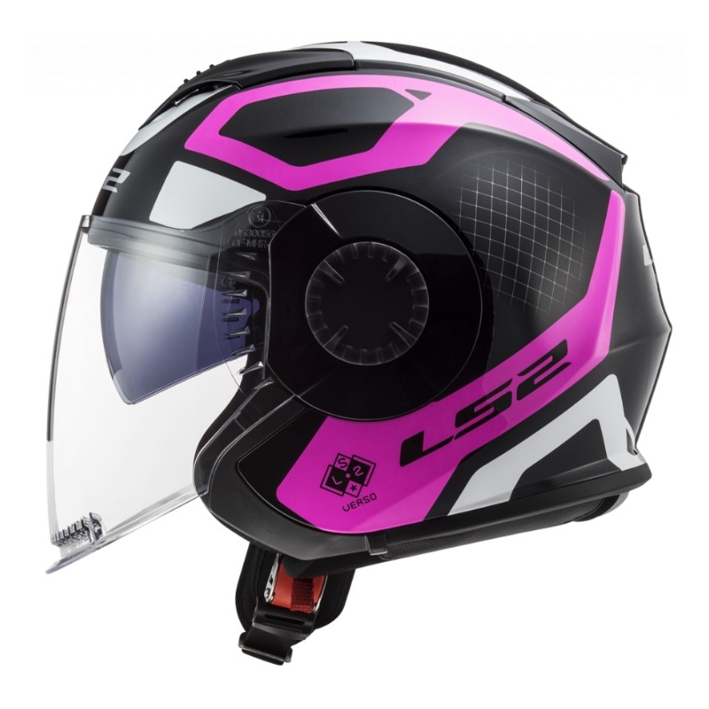 LS2 OF570 Verso Marker Cască de motocicletă deschisă negru și violet