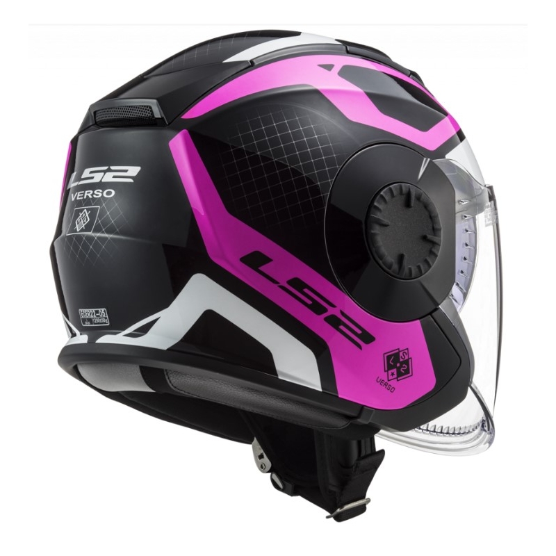 LS2 OF570 Verso Marker Cască de motocicletă deschisă negru și violet