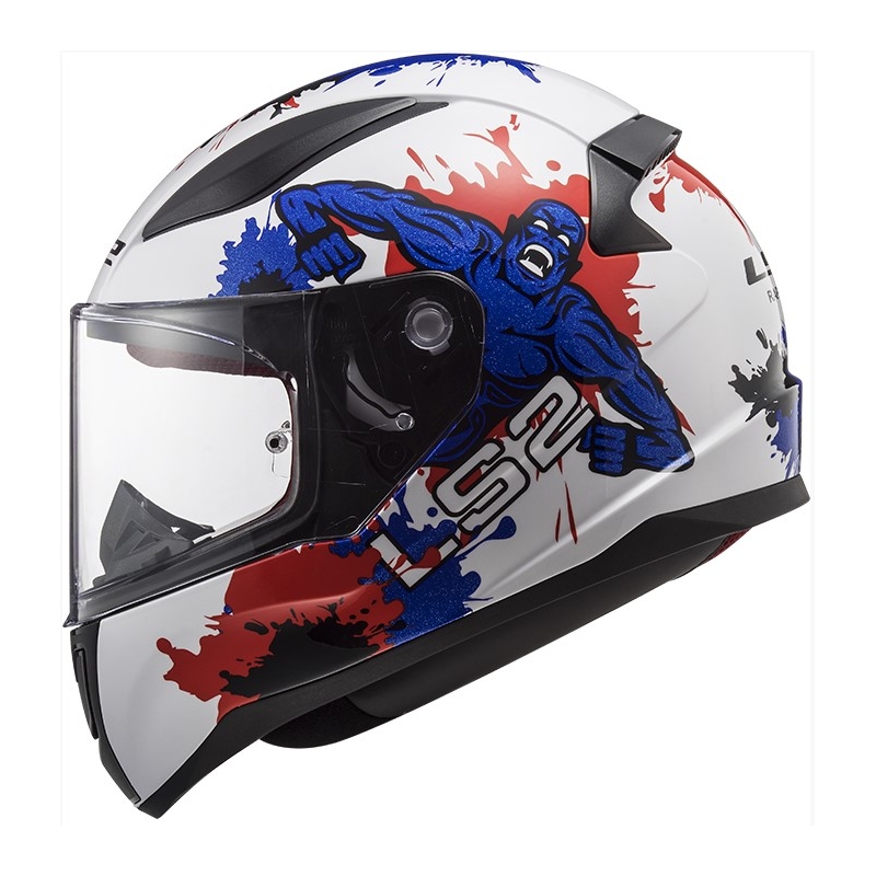 Cască integrală pentru copii LS2 FF353 Rapid Mini Monster alb-albastru-roșu lichidare