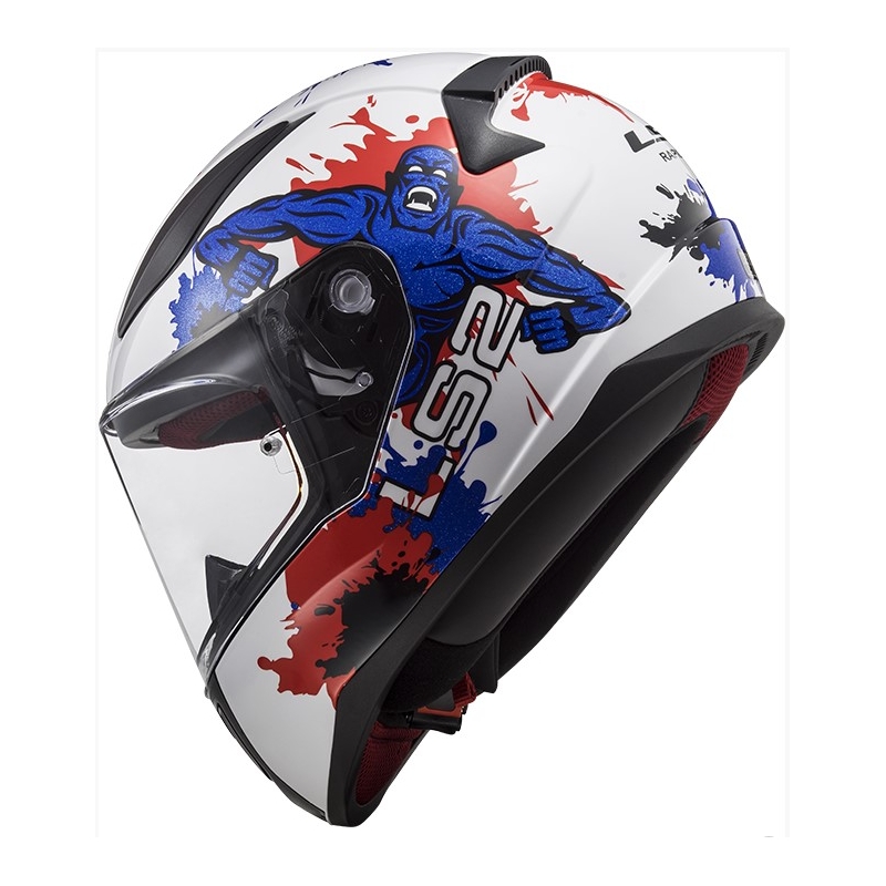 Cască integrală pentru copii LS2 FF353 Rapid Mini Monster alb-albastru-roșu lichidare