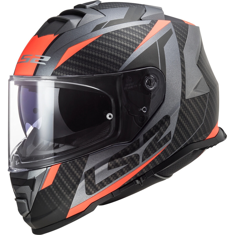 Cască de motociclist LS2 FF800 Storm Racer titan-portocaliu-fluo portocaliu integrală LS2 FF800 Storm Racer