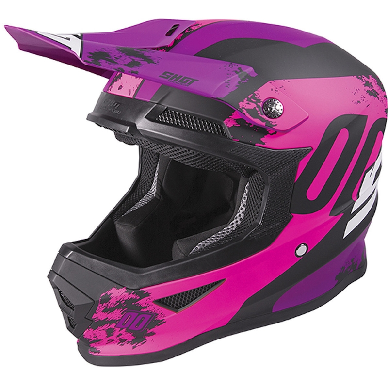 Cască de motocros Shot Furious Shadow roz-violet