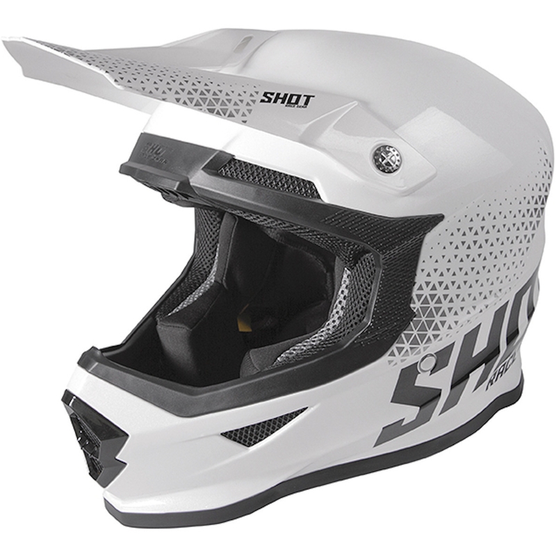 Motocross casca Shot Furious Raw alb-negru lichidare