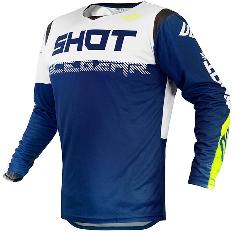 Motocross tricou Shot Contact Trust albastru-alb-alb-albastru-fluo galben lichidare