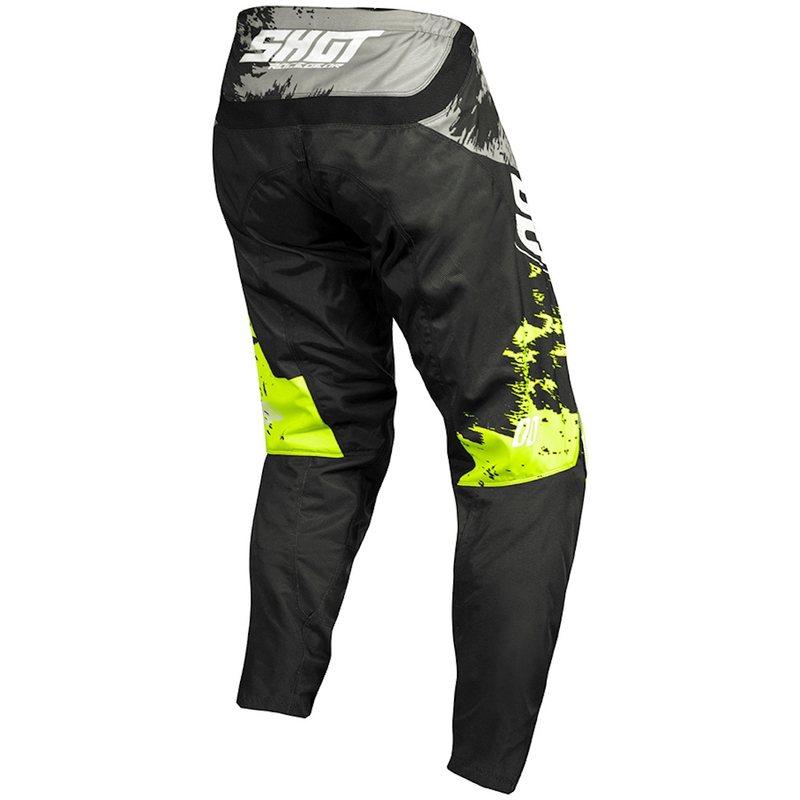 Pantaloni motocross Shot Contact Shadow gri-negru-fluo galben